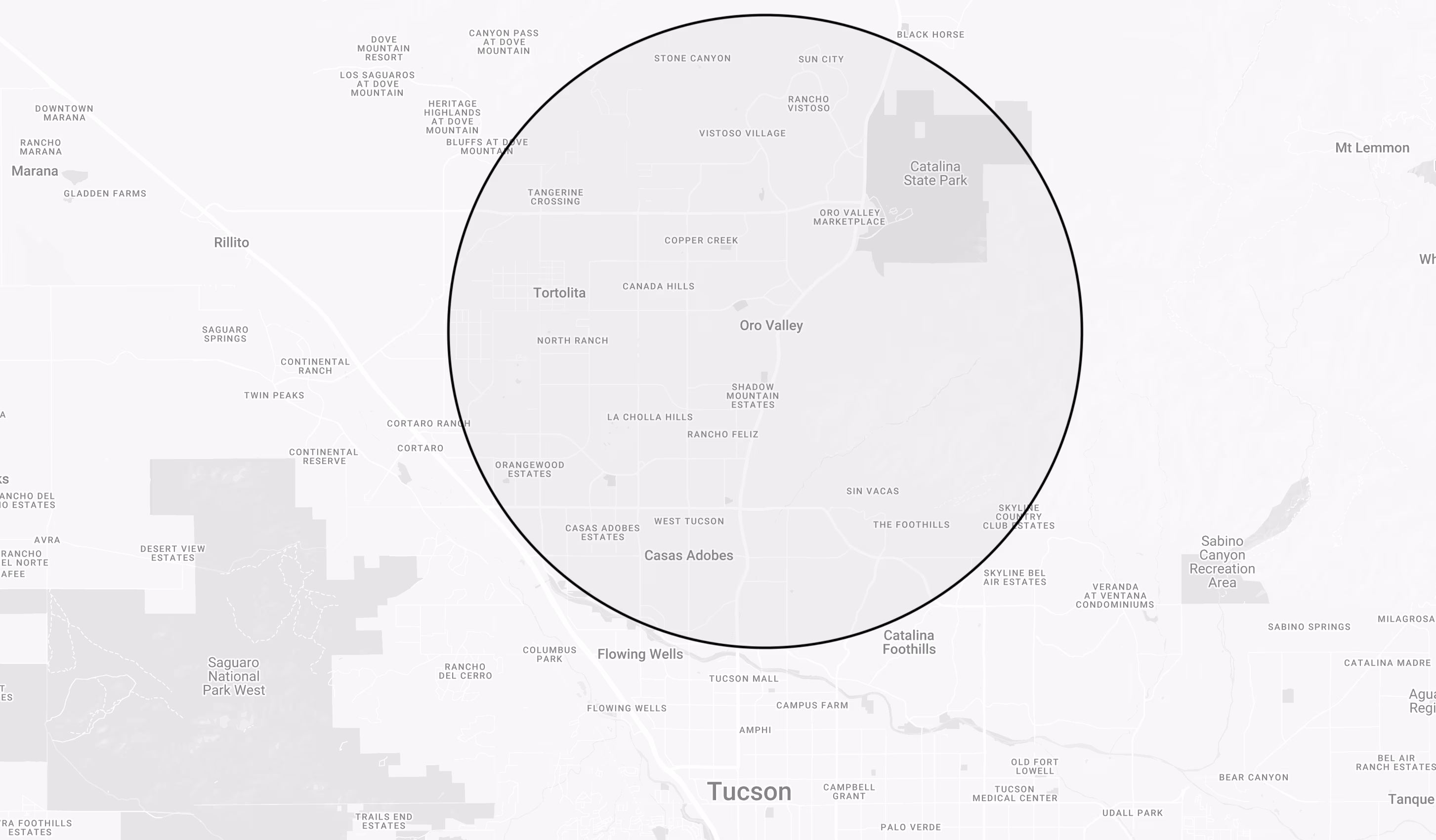 Oro Valley and Greater Tucson service area